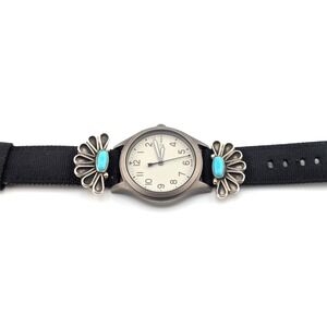 Native American Kingman Turquoise Watch Band Decor Sterling‎ Silver Accessory **